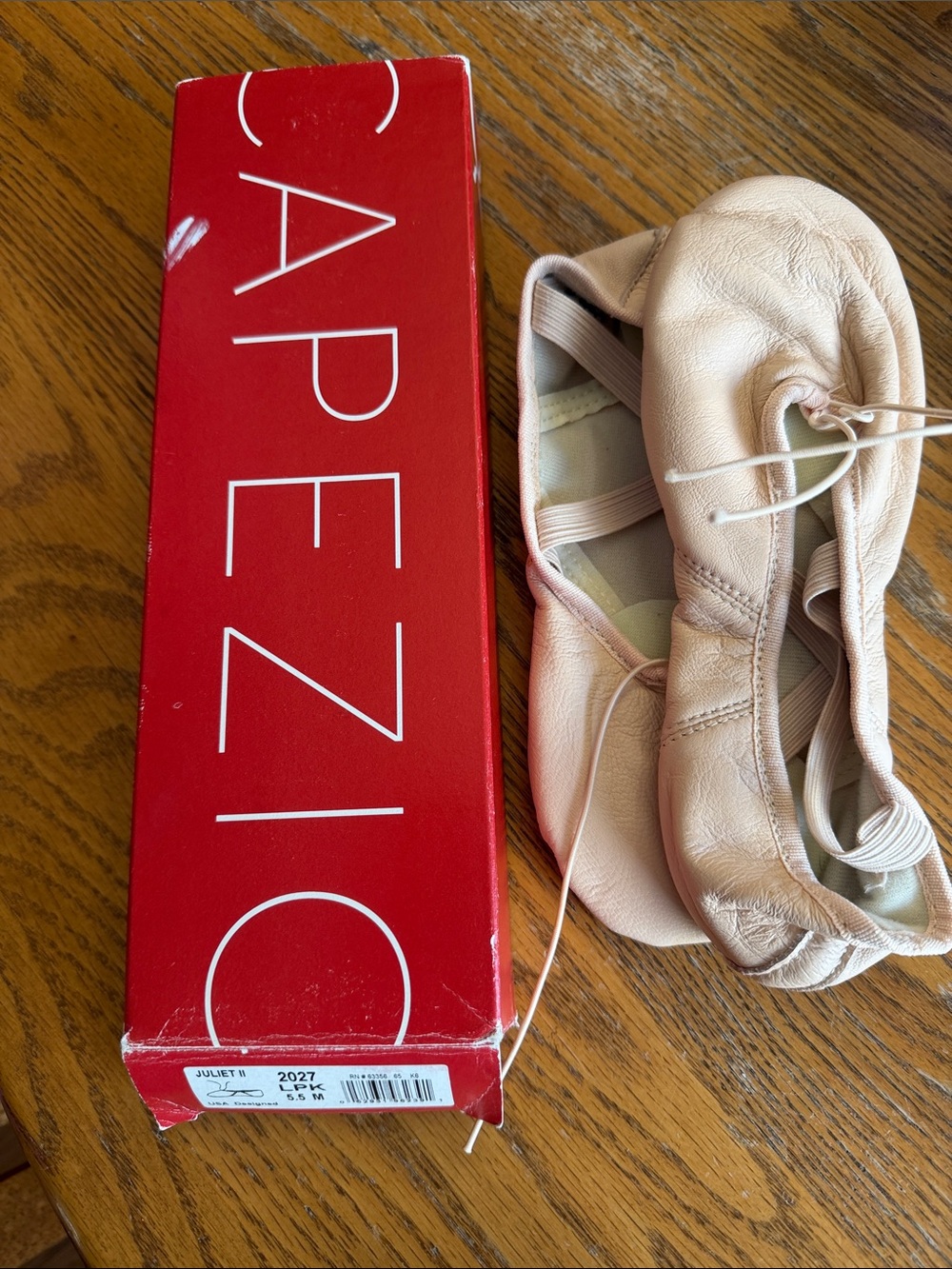 Capezio Ballet Slippers in Pink and Red Box
